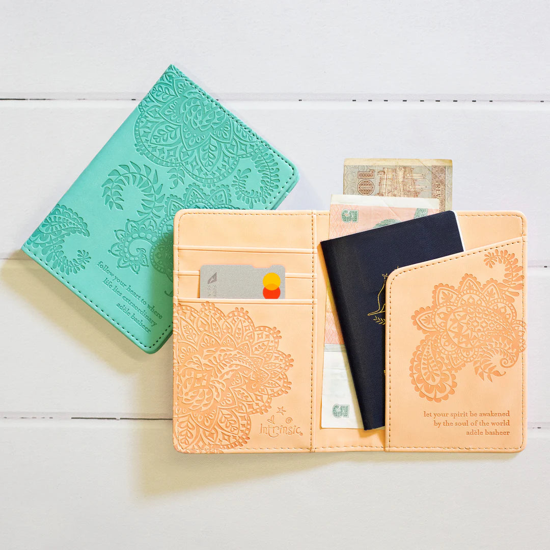 Faux Leather Passport Wallet - Citrine Dream