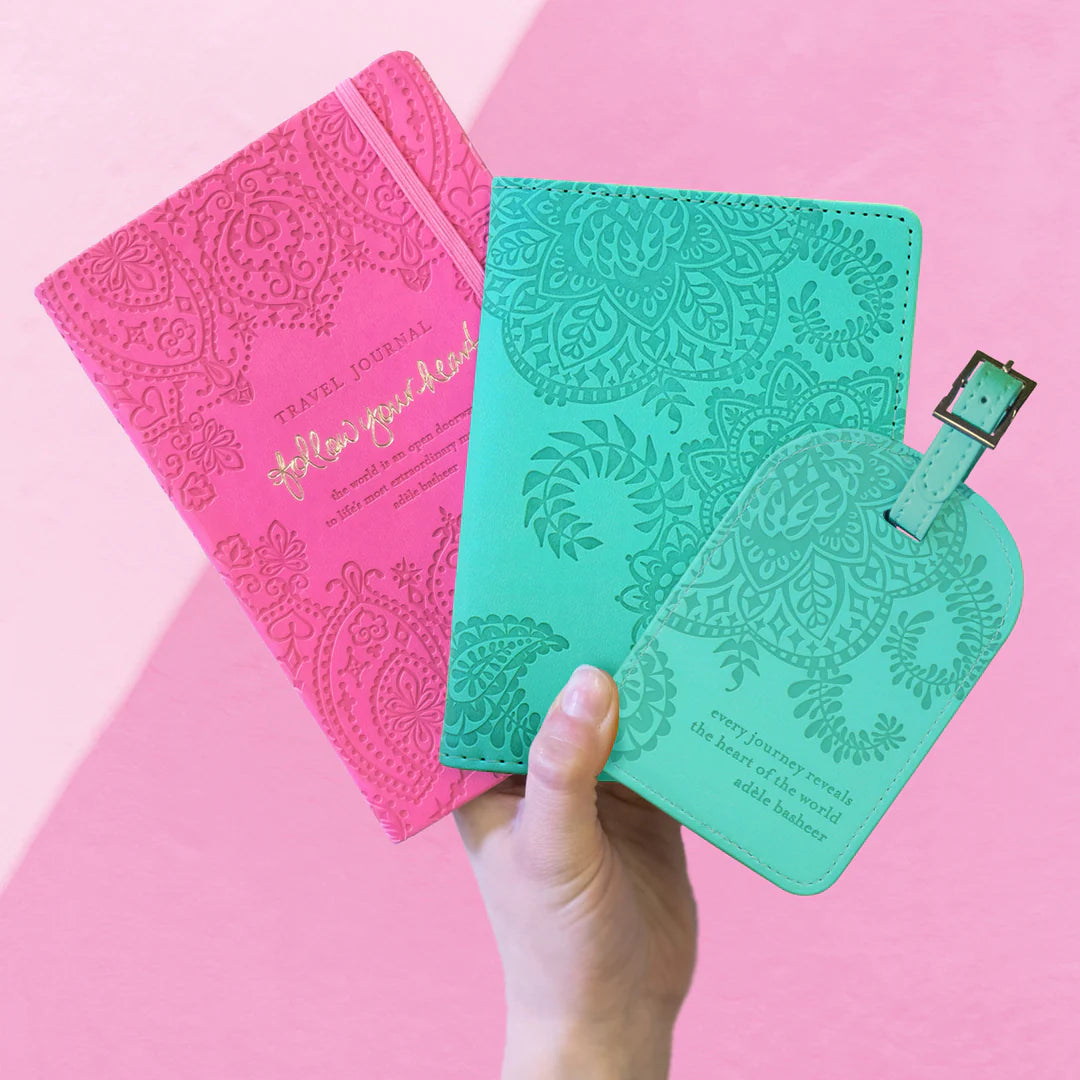 Faux Leather Passport Wallet - Tahitian Turquoise