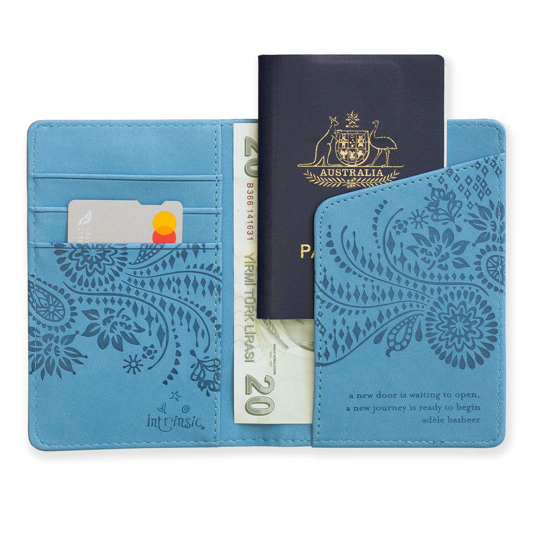 Faux Leather Passport Wallet - Denim Days