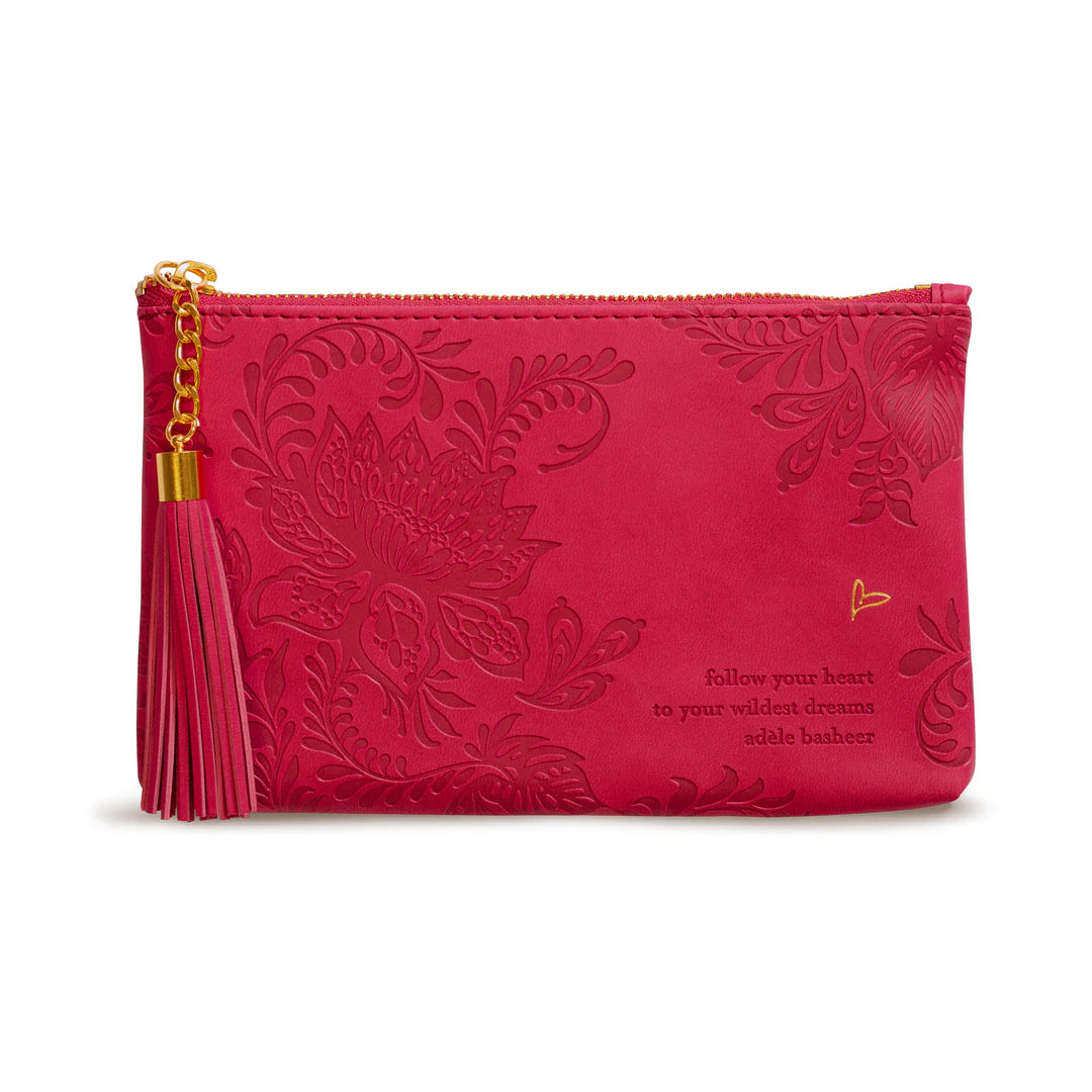 Faux Leather Coin Purse - Radiant Ruby