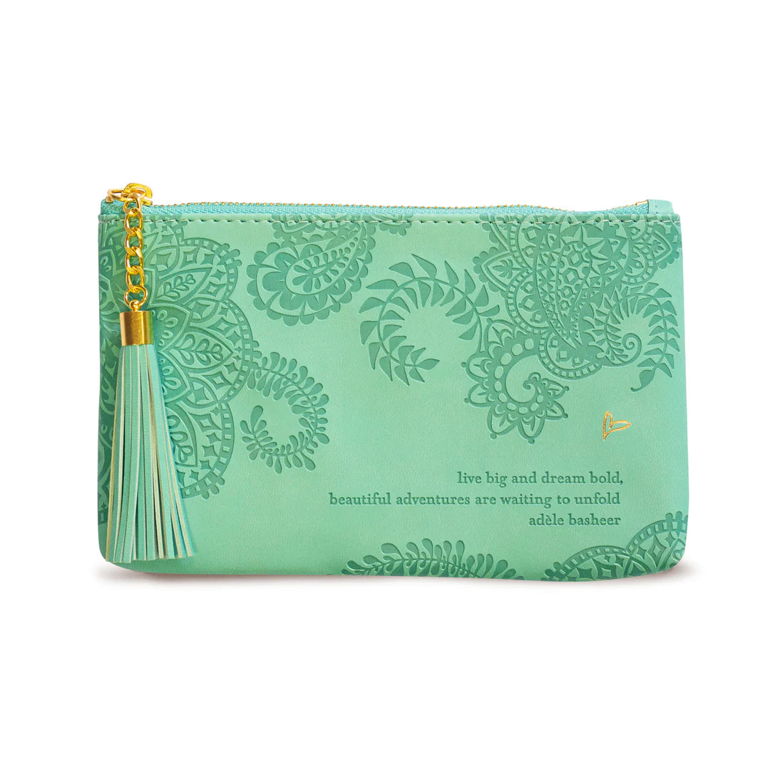 Faux Leather Coin Purse - Tahitian Turquoise