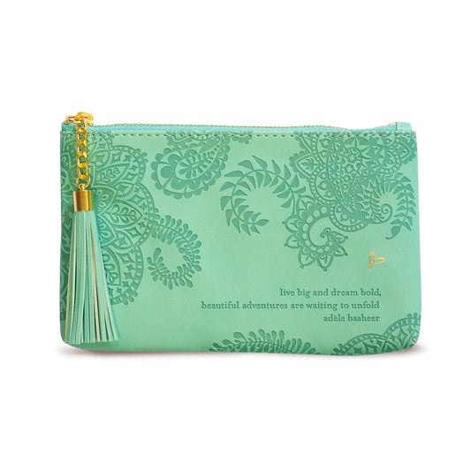 Faux Leather Coin Purse - Tahitian Turquoise