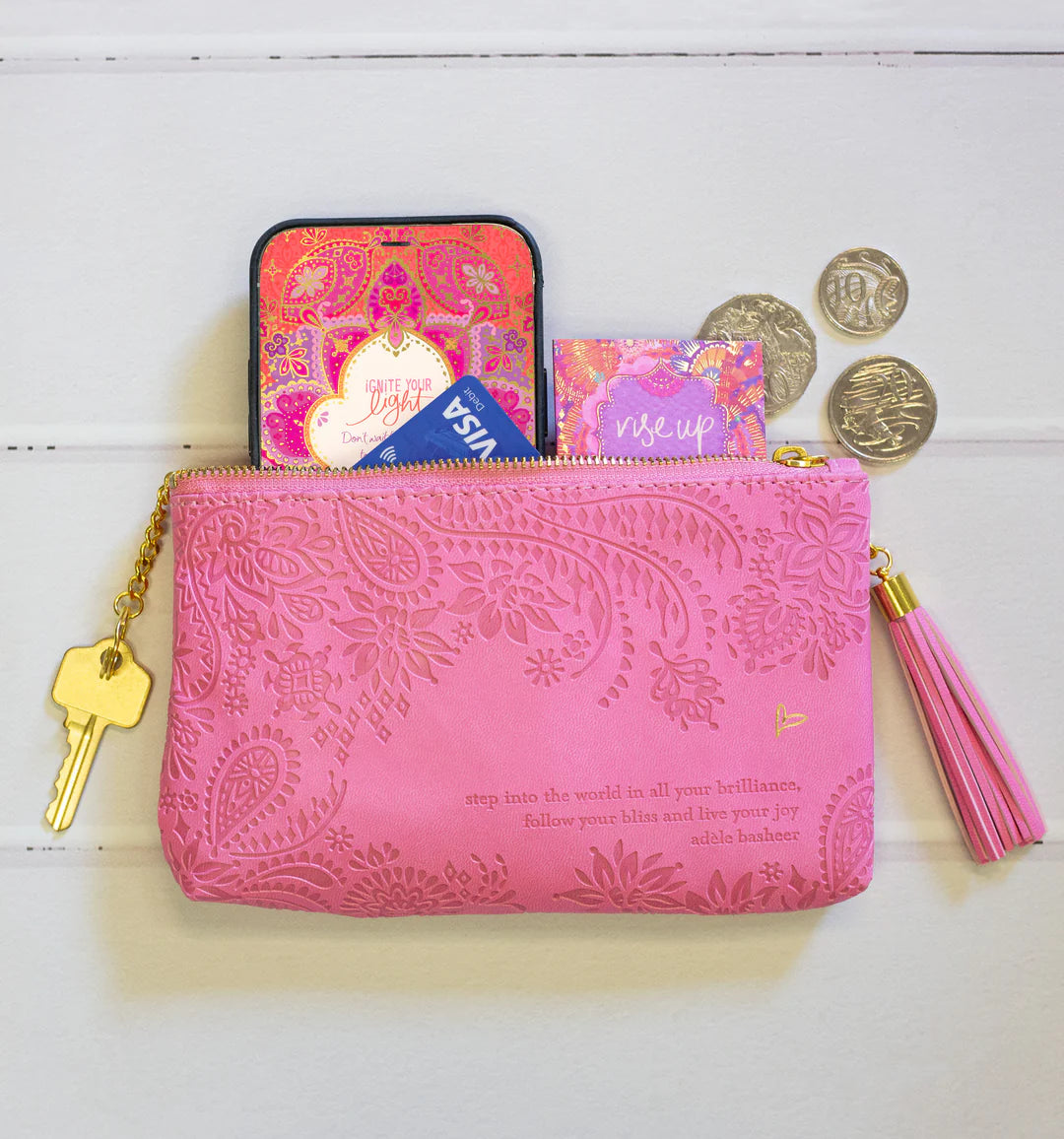 Faux Leather Coin Purse - Rose Quartz