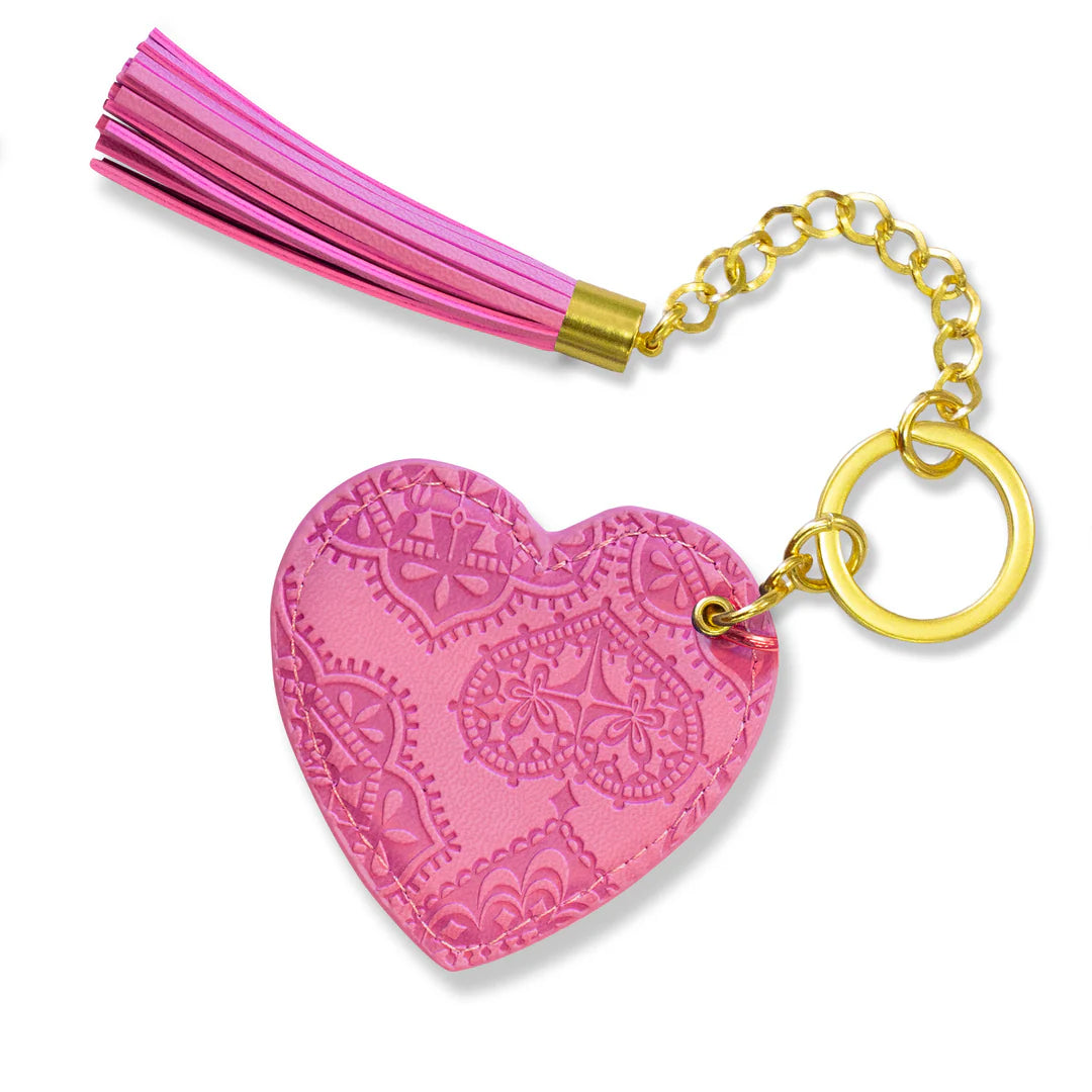 Faux Leather Key Chain - Rose Quartz