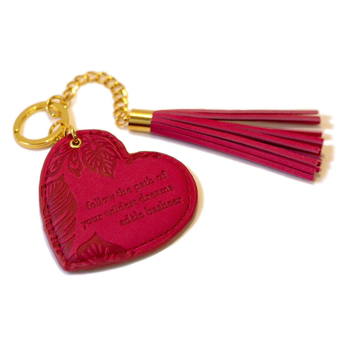 Faux Leather Key Chain - Radiant Ruby
