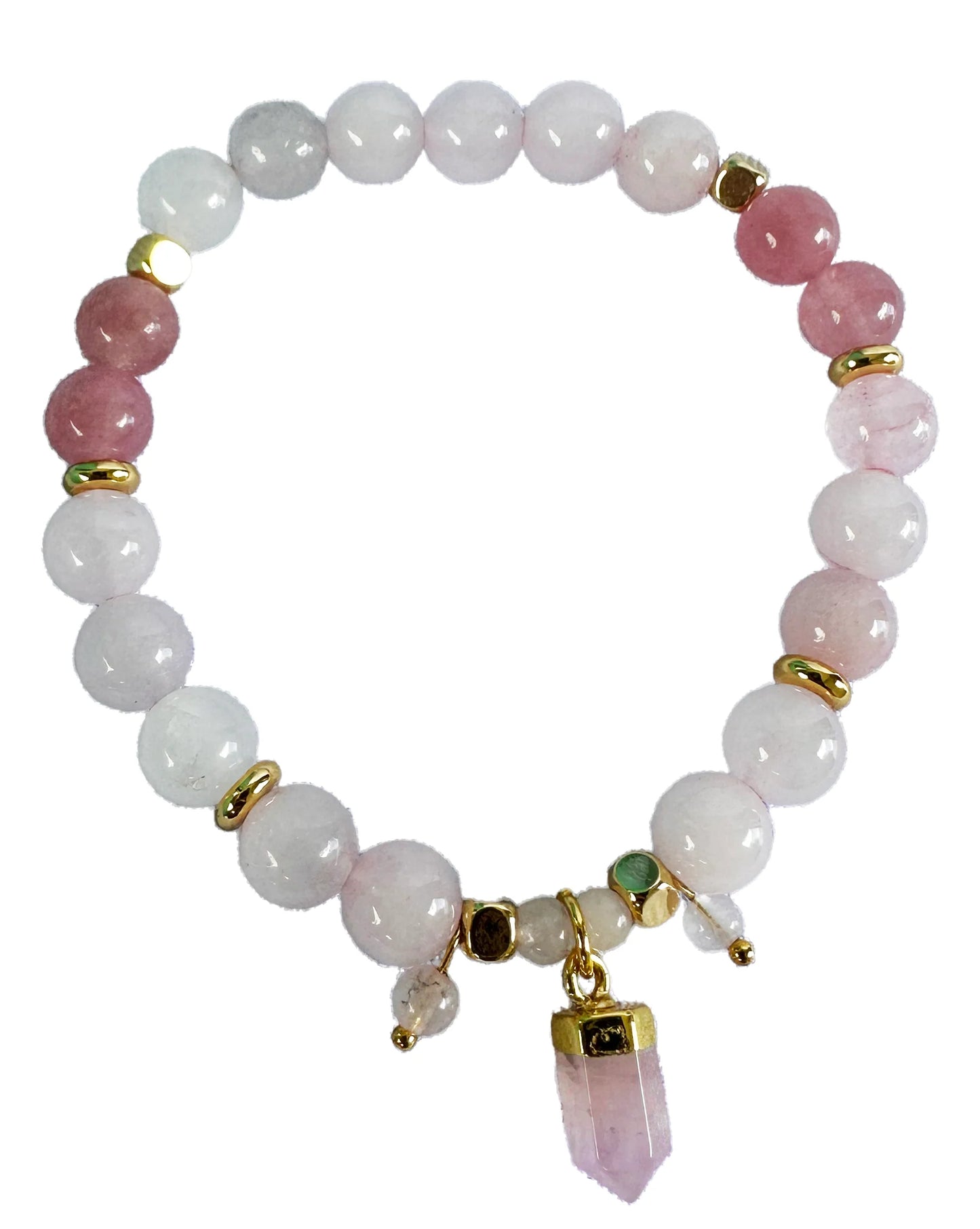 Crystal Point Bracelet with Jewellery Case Gift Set - Rose Quartz