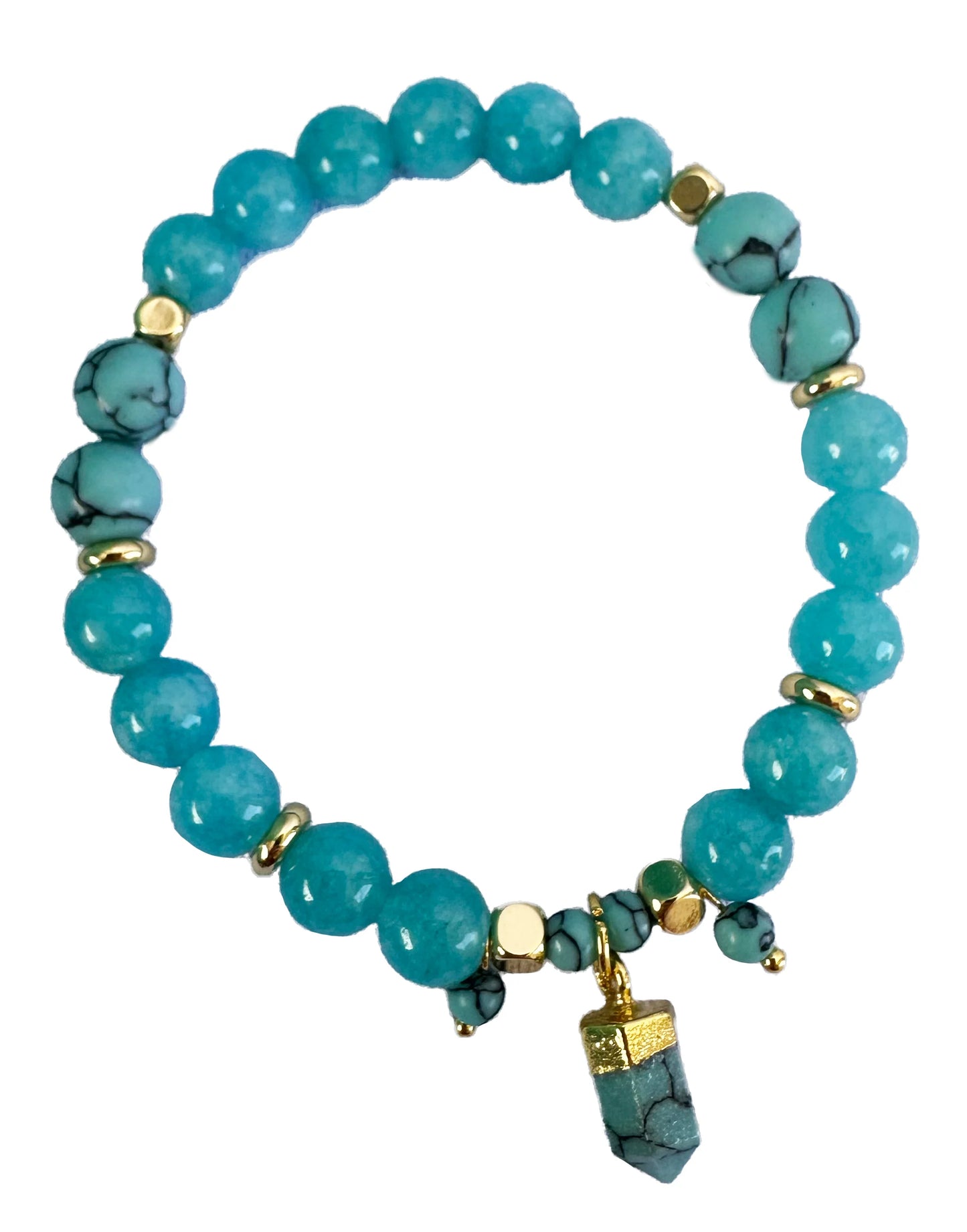 Crystal Point Bracelet with Jewellery Case Gift Set - Turquoise