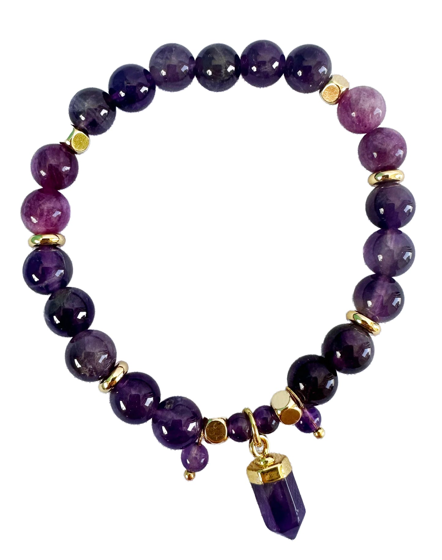 Crystal Point Bracelet with Jewellery Case Gift Set - Amethyst