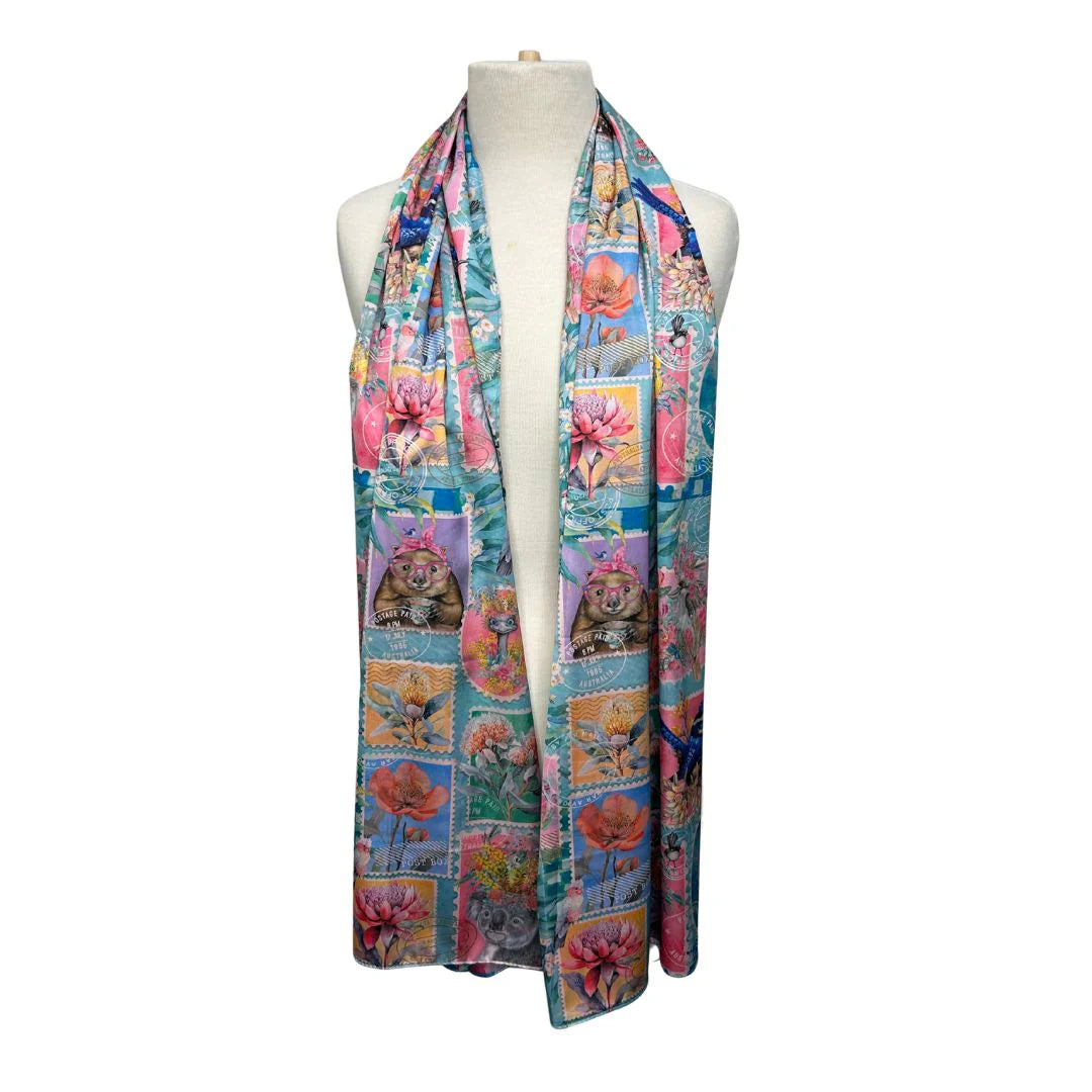 Satin Reversible Artistry Scarf Wrap - Pretty Postage