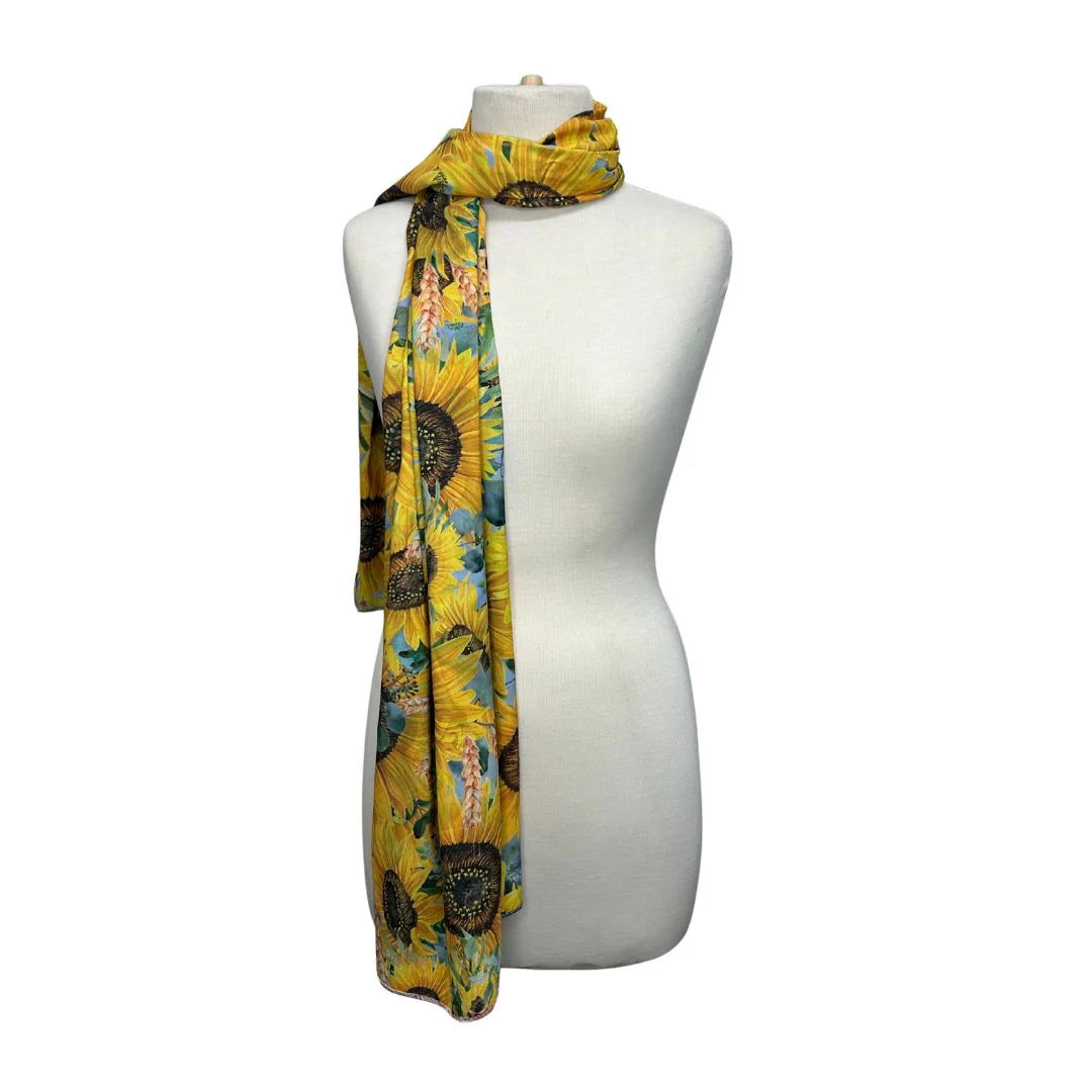 Satin Reversible Artistry Scarf Wrap - Sunny Country