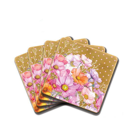Bamboo Coasters Set of 4 - Wistful Wildflowers