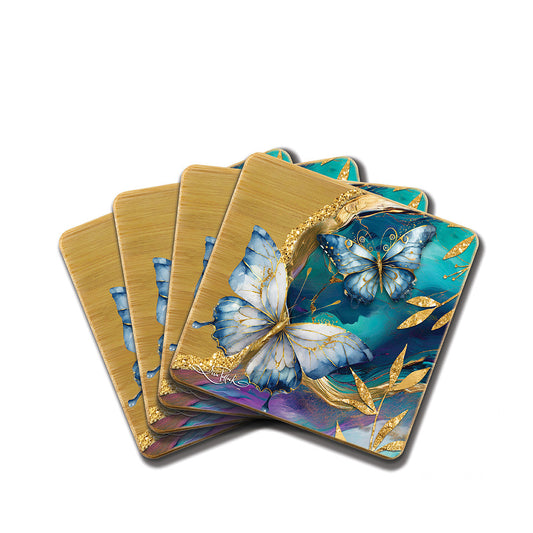 Bamboo Coasters Set of 4 - Tranquil Butterflies