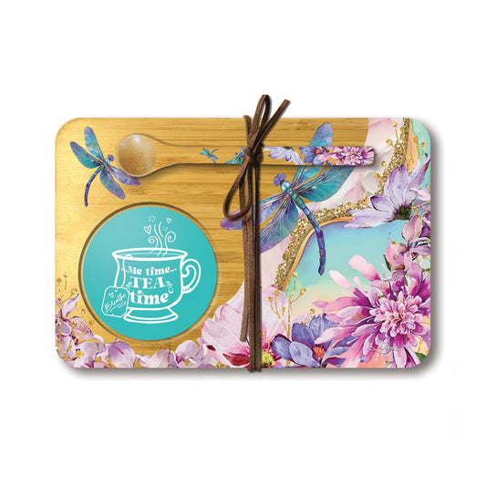Bamboo Tea Time Tray - Delightful Dragonflies