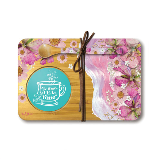Bamboo Tea Time Tray - Pressed Petals