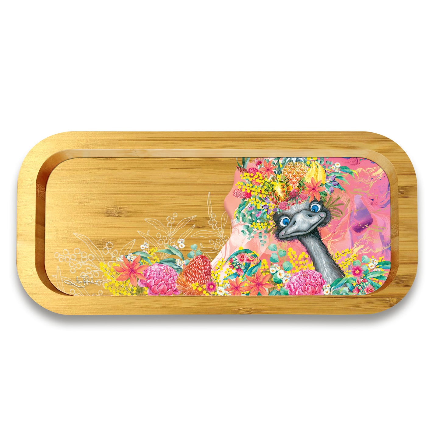 Bamboo Trinket Tray - Happy Emu
