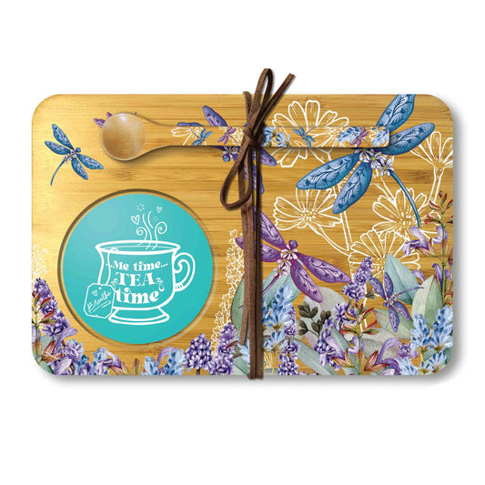 Bamboo Tea Time Tray - Lavender Dragonflies
