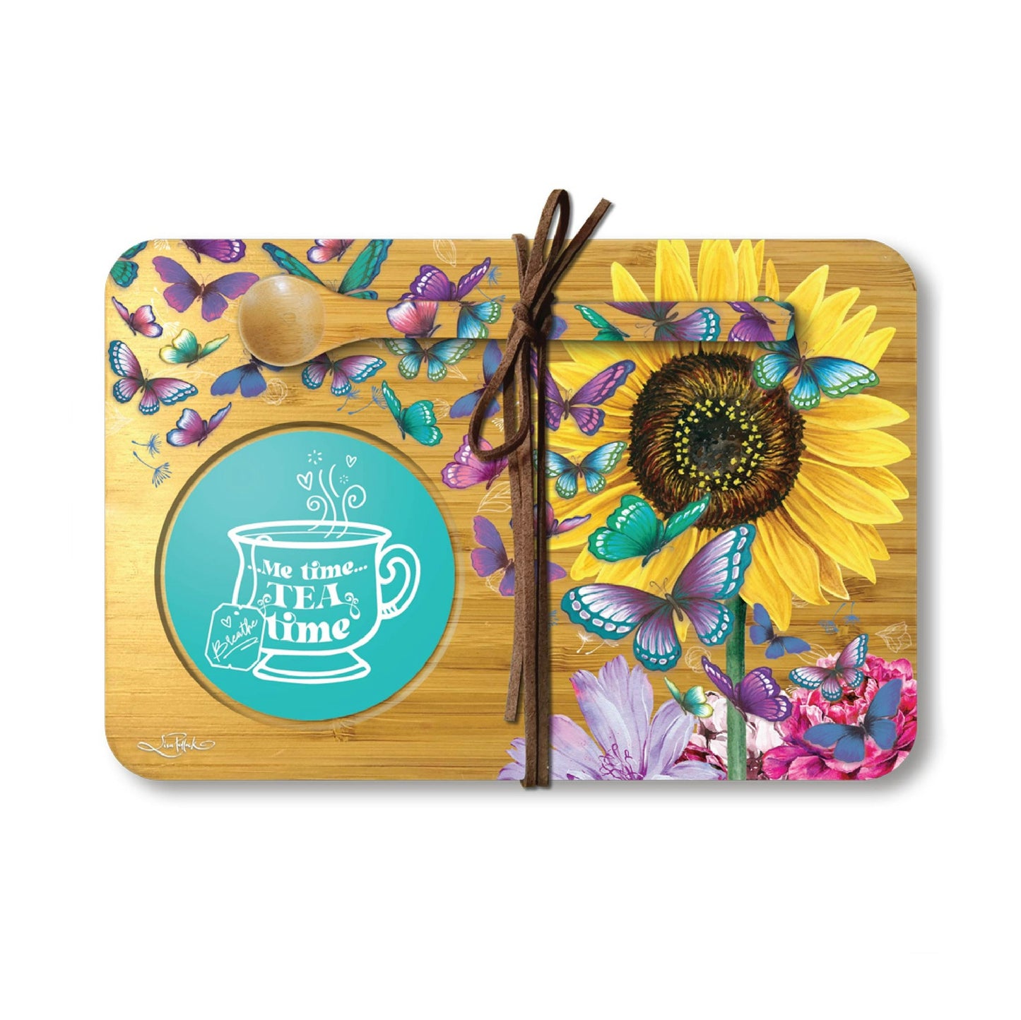 Bamboo Tea Time Tray - Sunny Butterflies