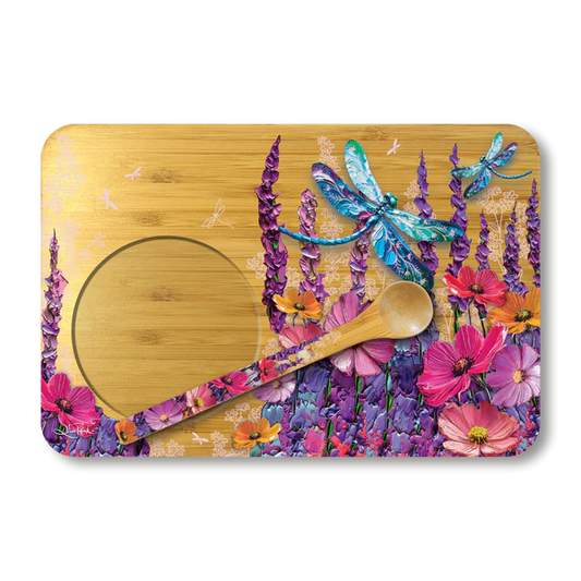 Bamboo Tea Time Tray - Playful Dragonflies