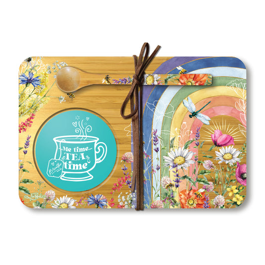 Bamboo Tea Time Tray - Wildflower Rainbow