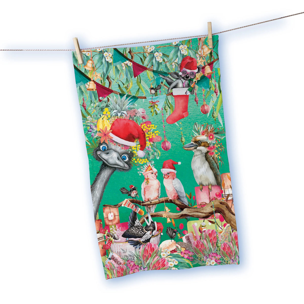 Cotton Tea Towel - Christmas Capers