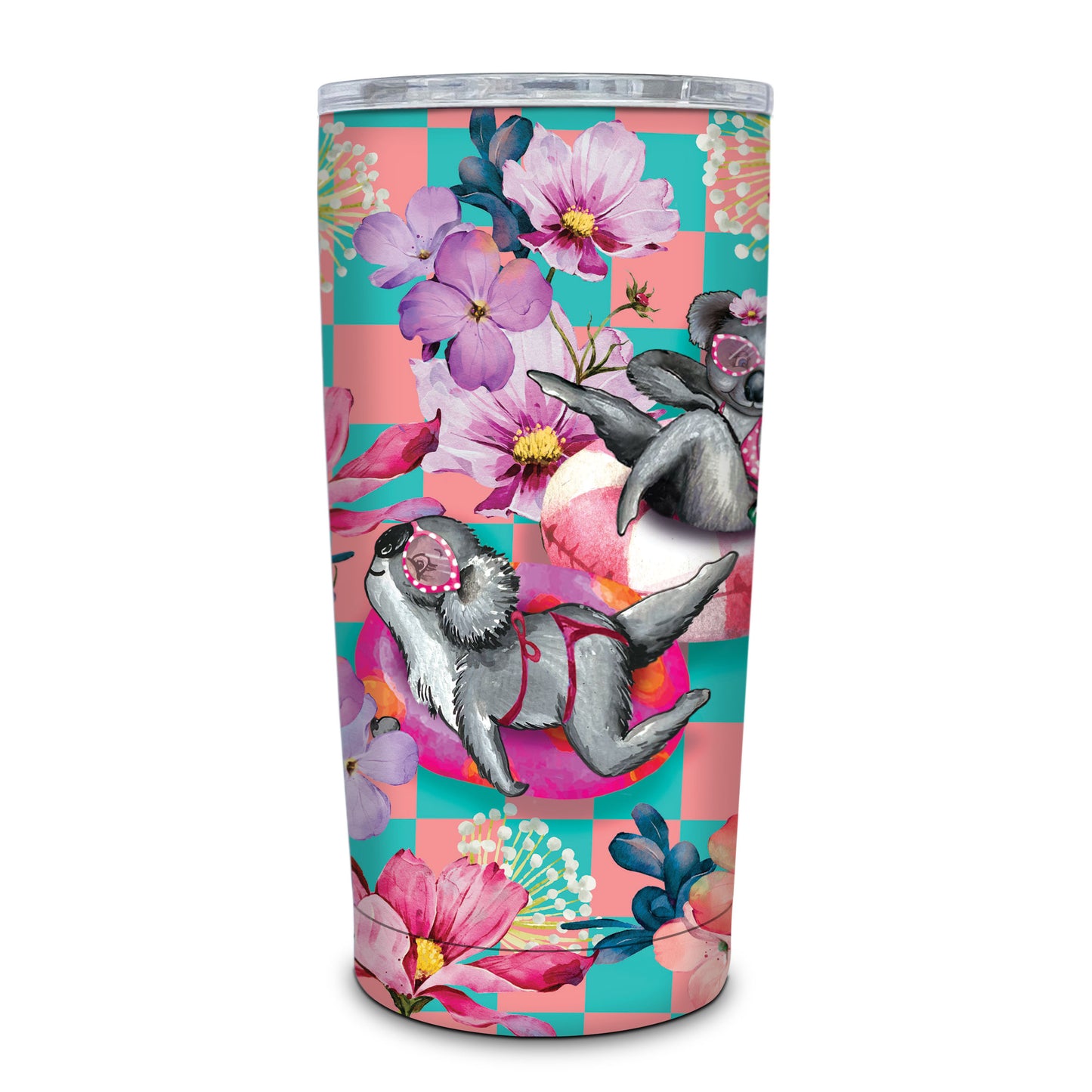 Double Walled Stainless Steel ‘Roadie’ Travel Mug (600ml) - Koala Pool Party
