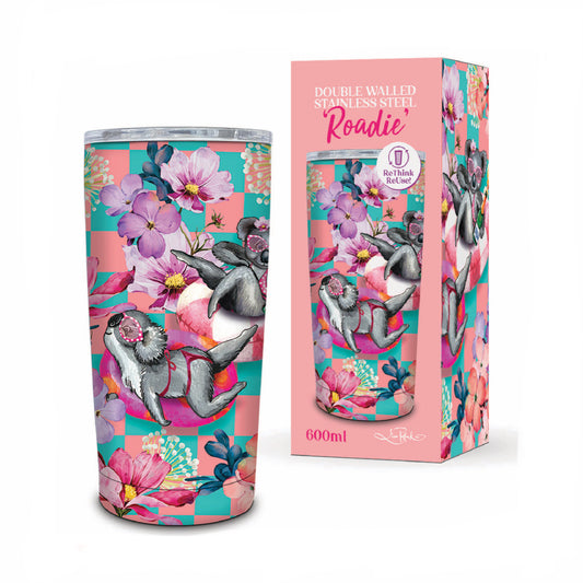 Double Walled Stainless Steel ‘Roadie’ Travel Mug (600ml) - Koala Pool Party