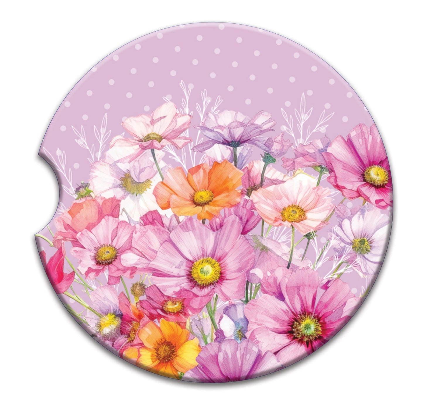 Ceramic Absorbent Car Coaster - Wistful Wildflowers