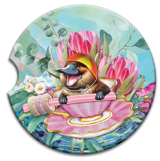 Ceramic Absorbent Car Coaster - Lifesaver Platypus