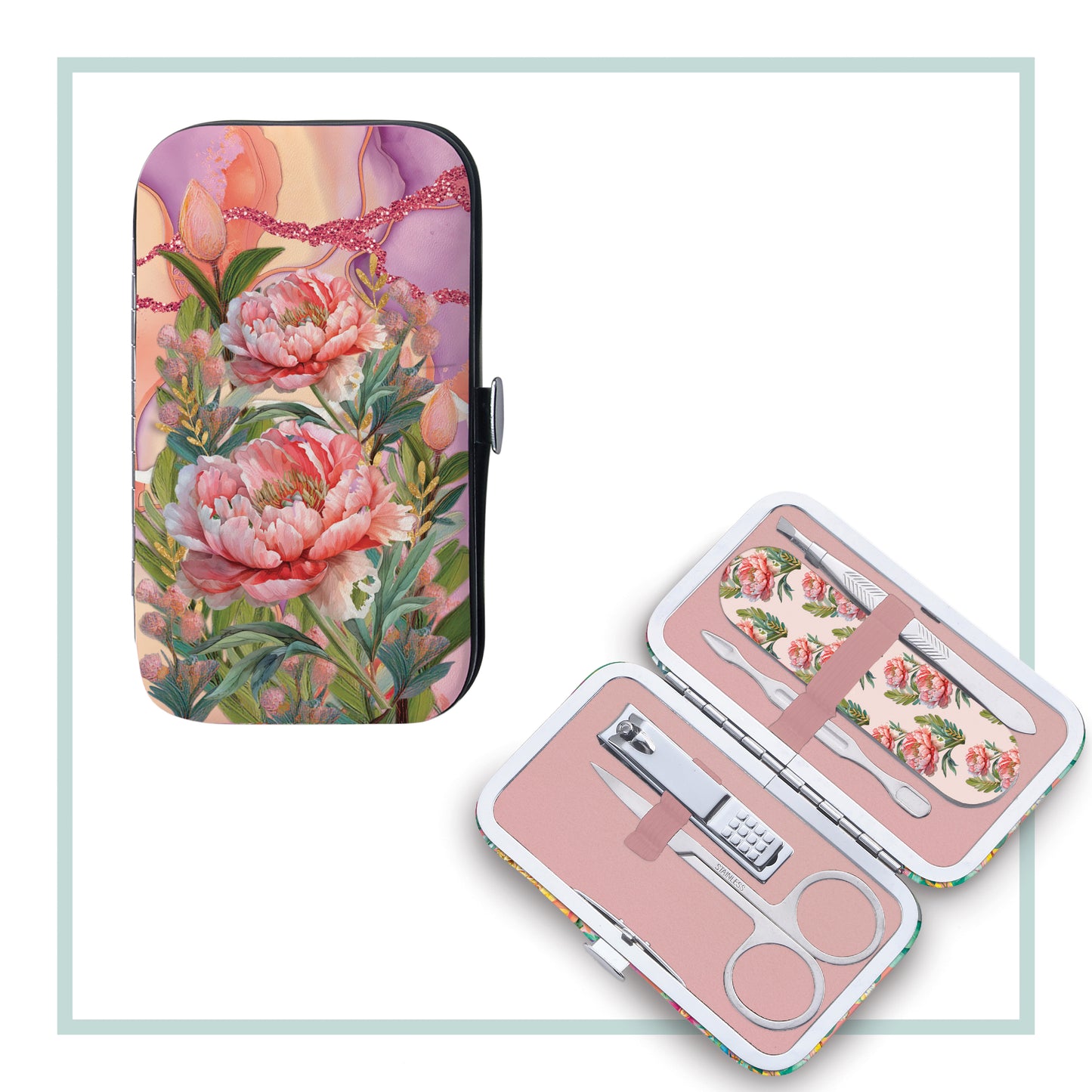 Manicure 5 Piece Set - Coral Peony