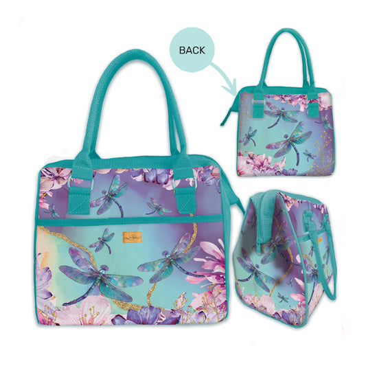 Insulated Lunch Cooler Bag - Delightful Dragonflies