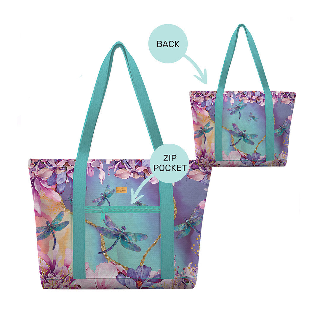 Large Tote Cooler Bag - Delightful Dragonflies