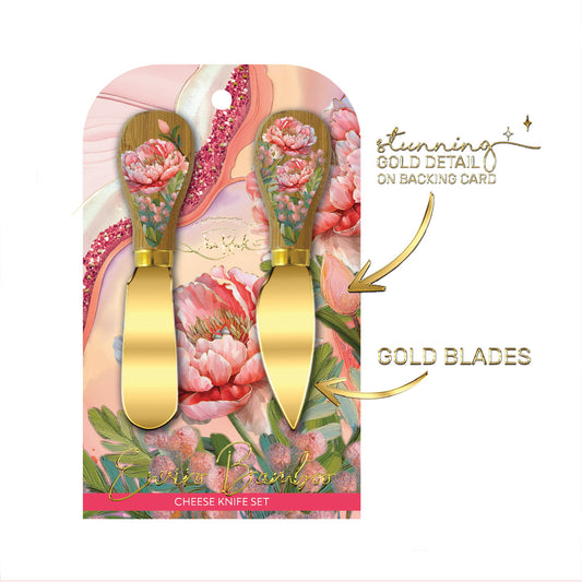 Cheese Knives - Coral Peony
