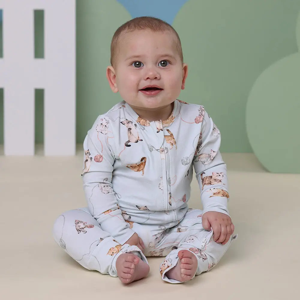 Kittens Organic Snugglesuit Zip Convertible Romper