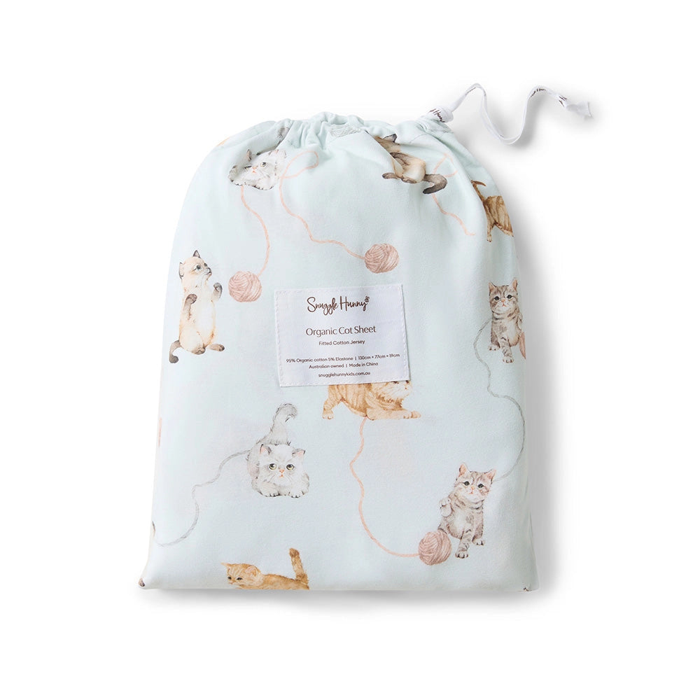 Kittens Organic Fitted Cot Sheet