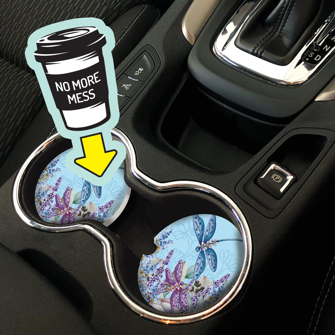 Ceramic Absorbent Car Coaster - Rose Bouquet