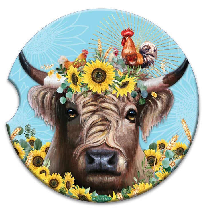 Ceramic Absorbent Car Coaster - Sunny Highland