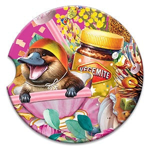 Ceramic Absorbent Car Coaster - Vegemite Platypus