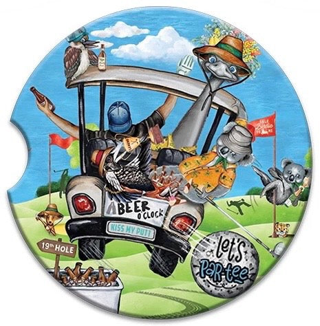 Ceramic Absorbent Car Coaster - 19th Hole