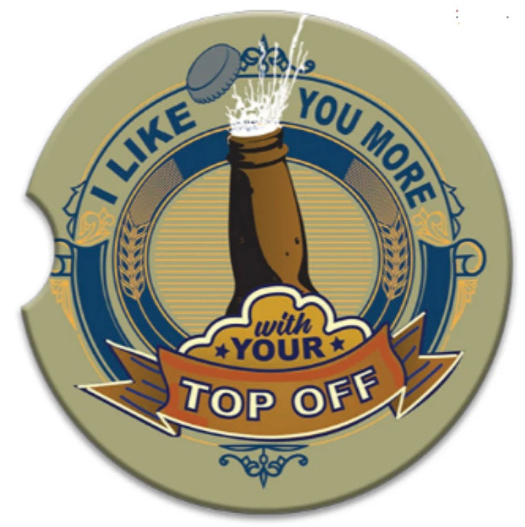 Ceramic Absorbent Car Coaster - I Like You More