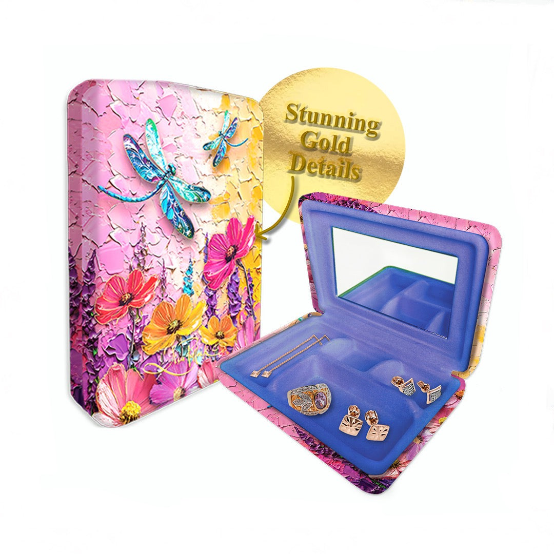 Compact Jewellery Case - Playful Dragonflies