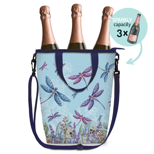 Champagne Cooler Bag - Lavender Dragonflies