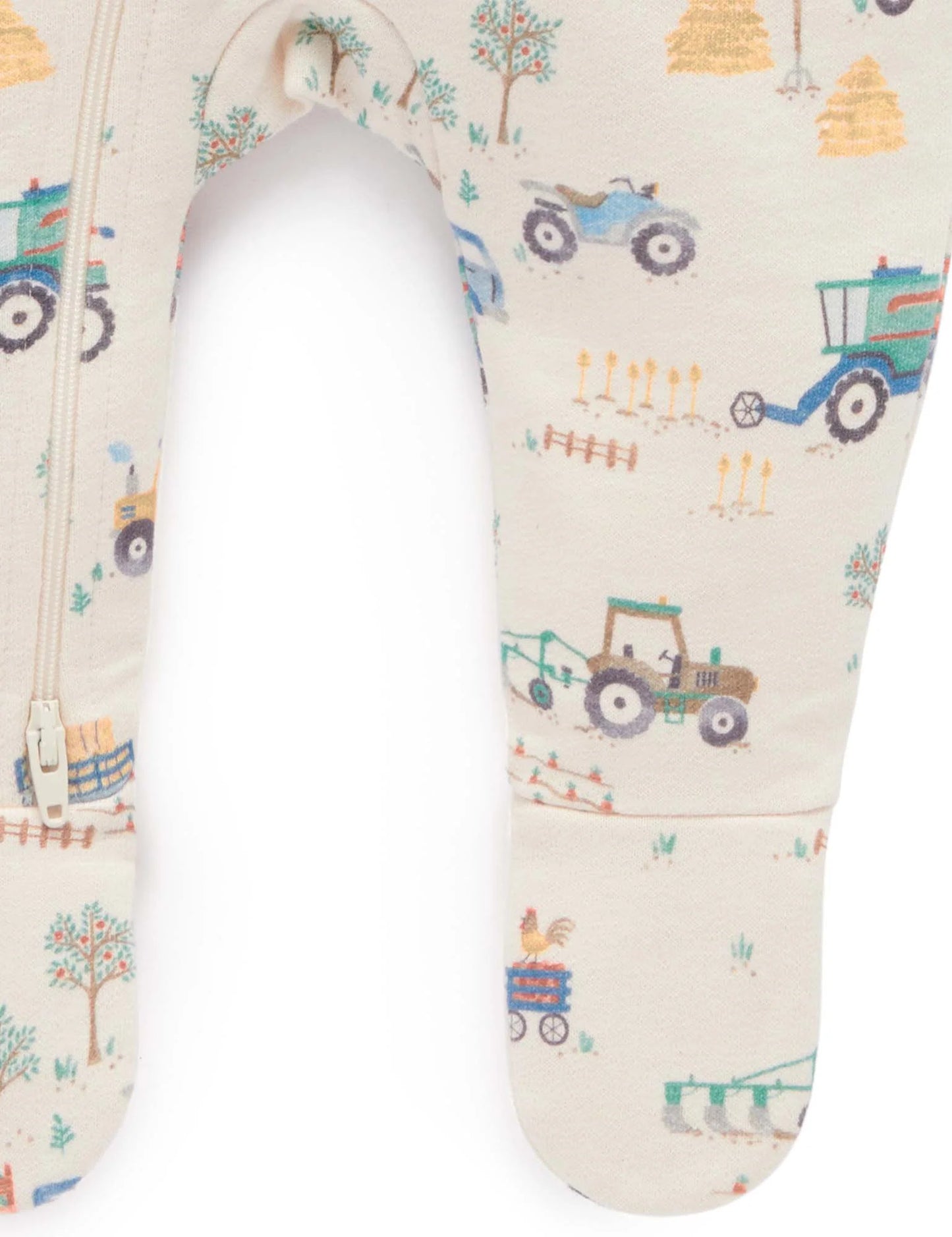 Farm Vehicles Fleece Zip Growsuit