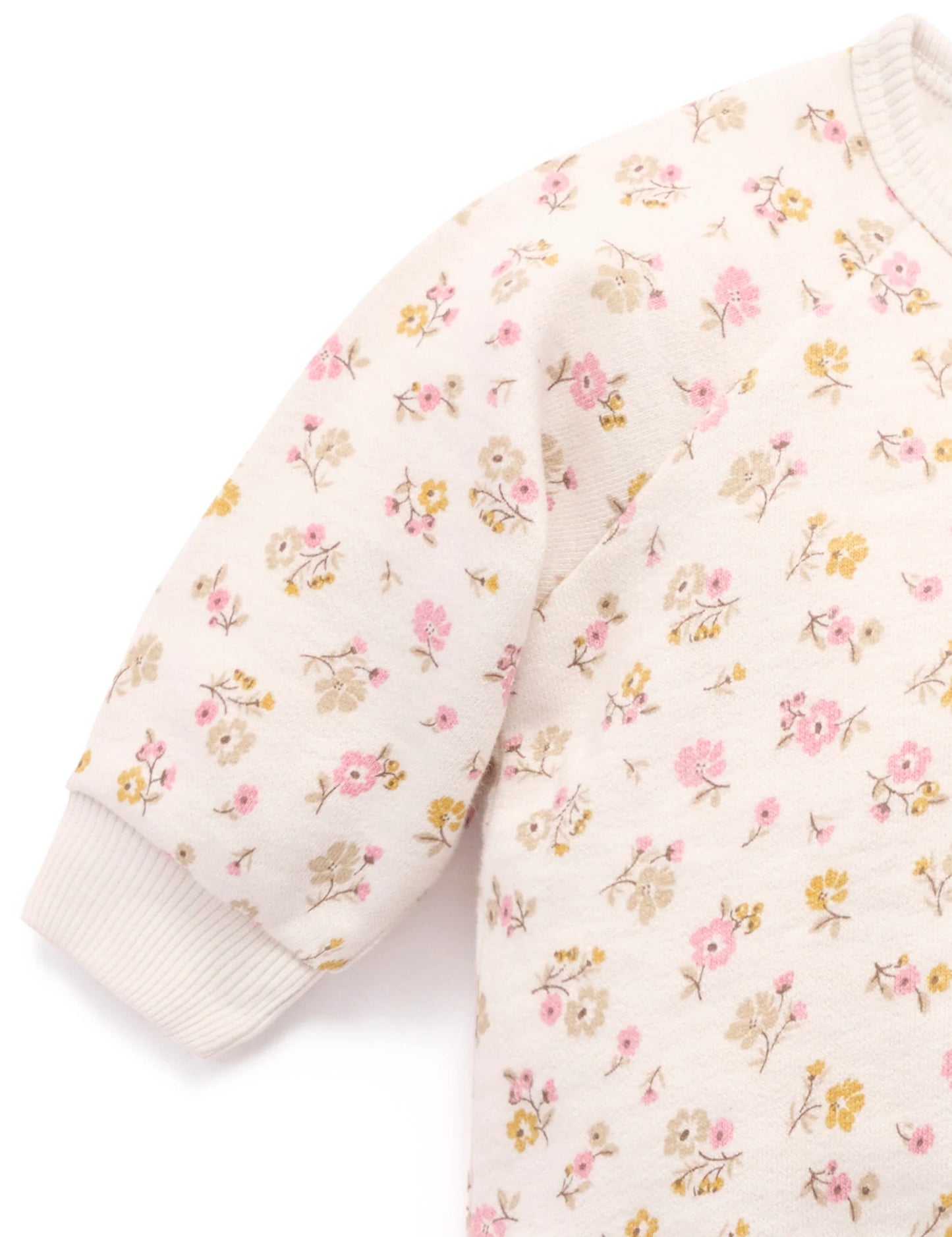 Peach Floral Fleece Zip Growsuit