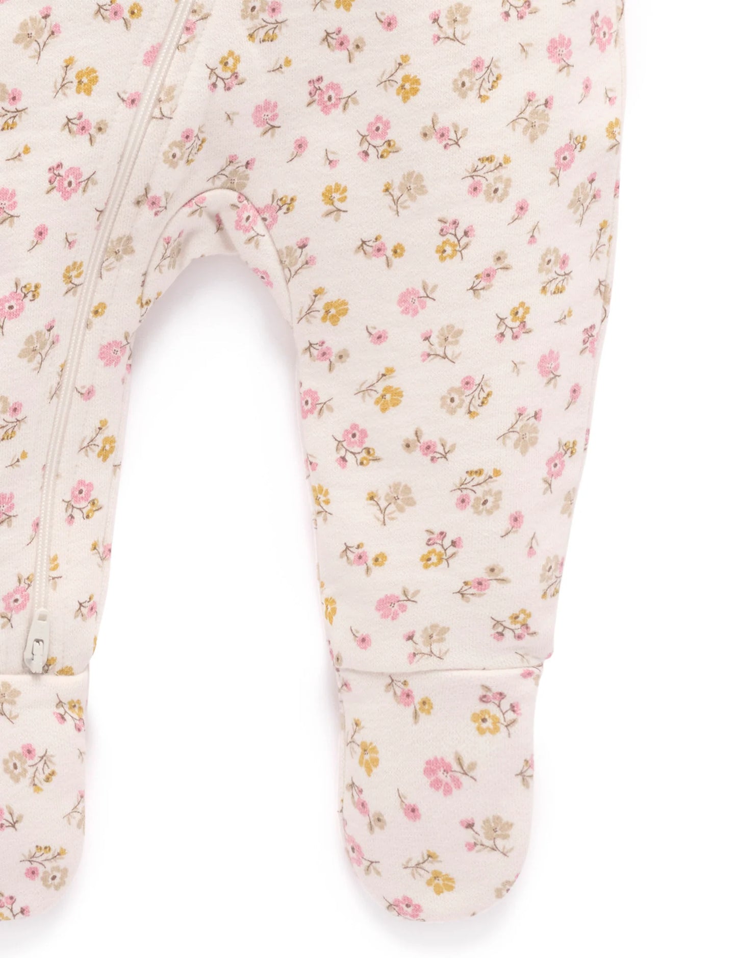 Peach Floral Fleece Zip Growsuit