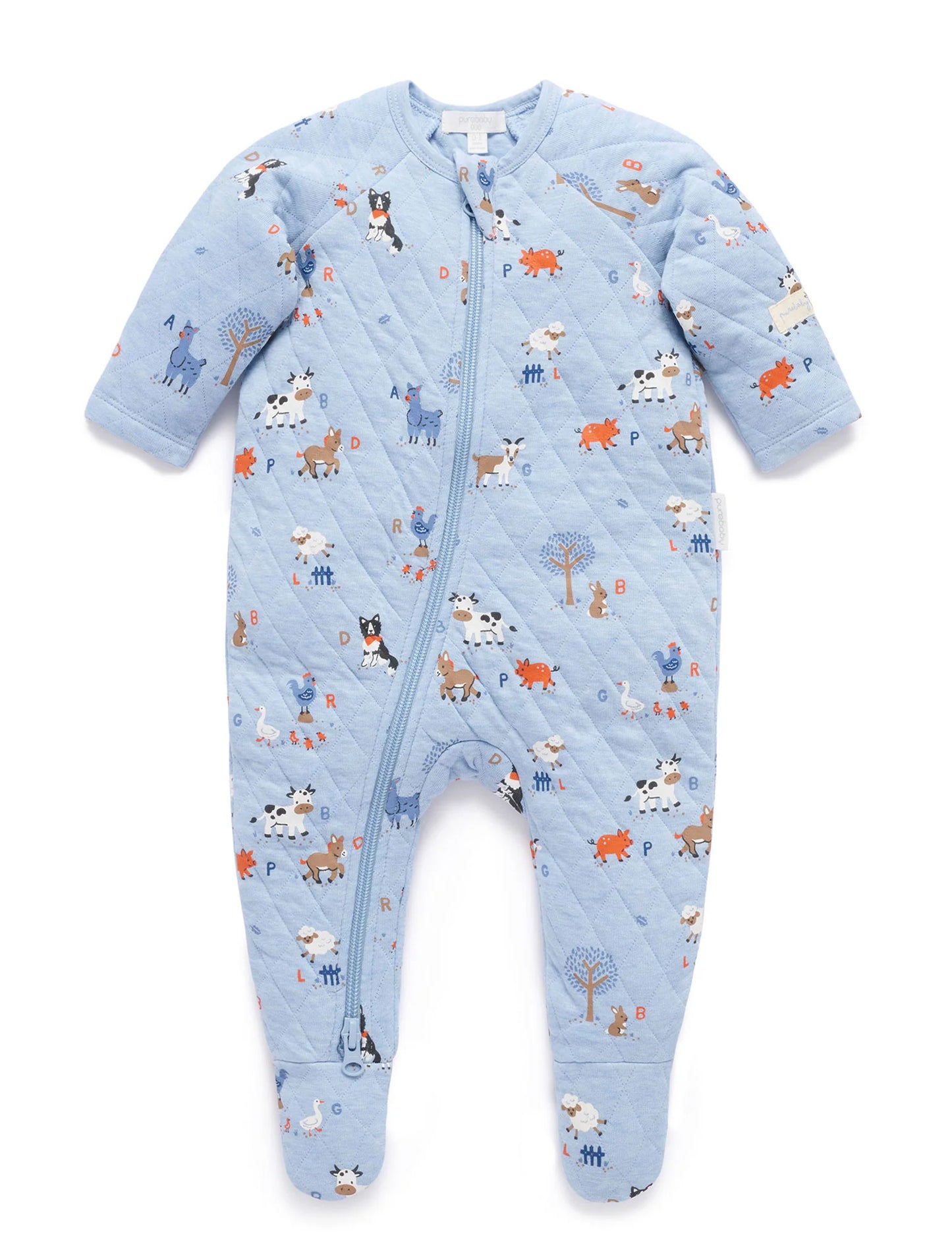 Farm Alphabet Quilted Growsuit