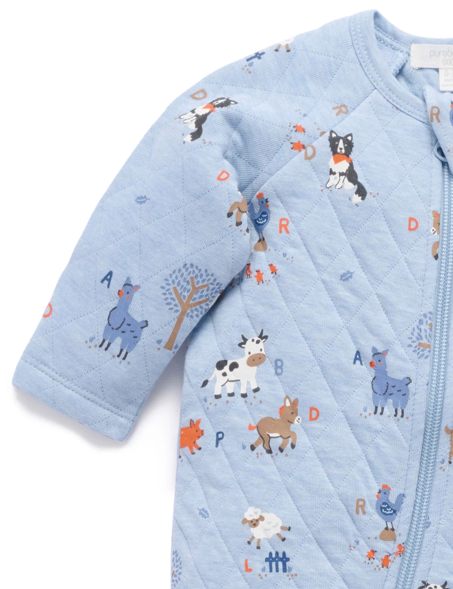 Farm Alphabet Quilted Growsuit