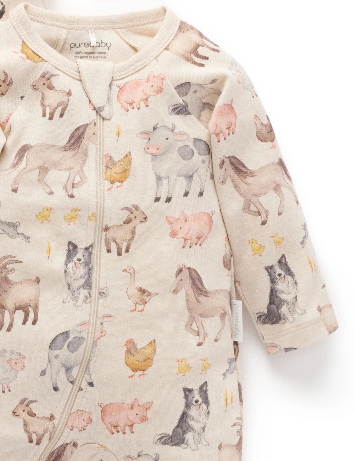 Farm Animals 2 Pack Zip Growsuits