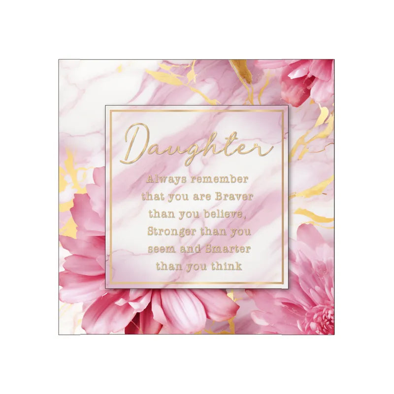 Blooming Elegance Epoxy Plaque - Daughter