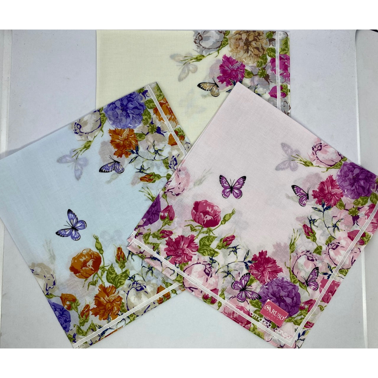 Ladies Large Handkerchief - Butterflies & Flowers