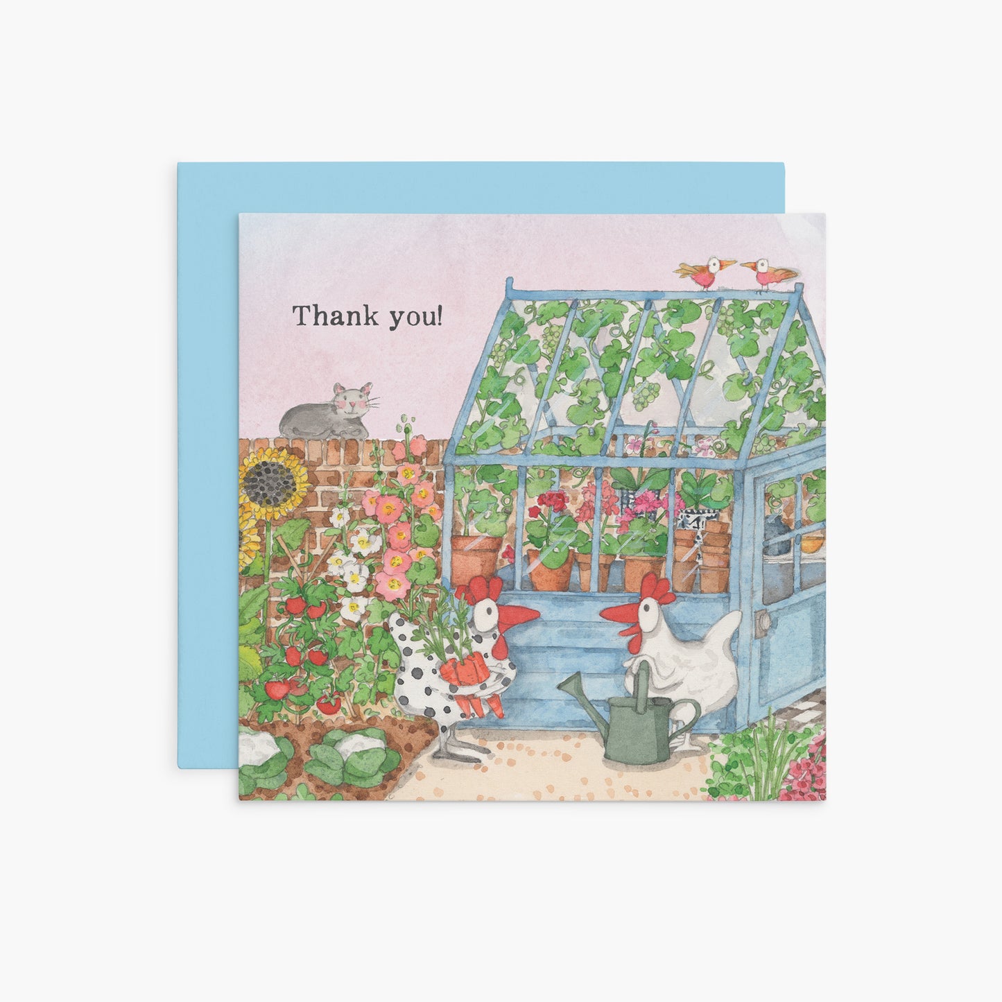 Twigseeds Thank You Card - Thank You! (Hens in Garden)